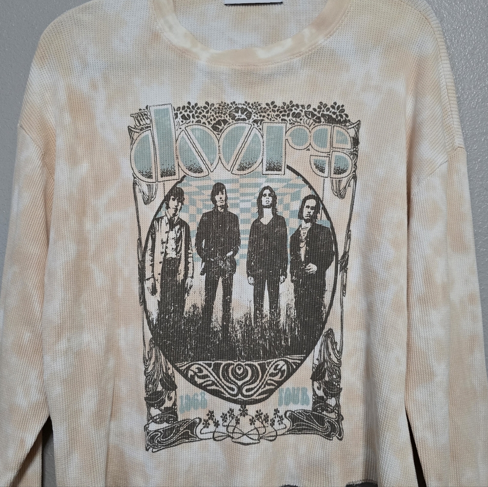 Daydreamer The Doors 1968 band tee thermal cropped waffle knit - Picture 4 of 8